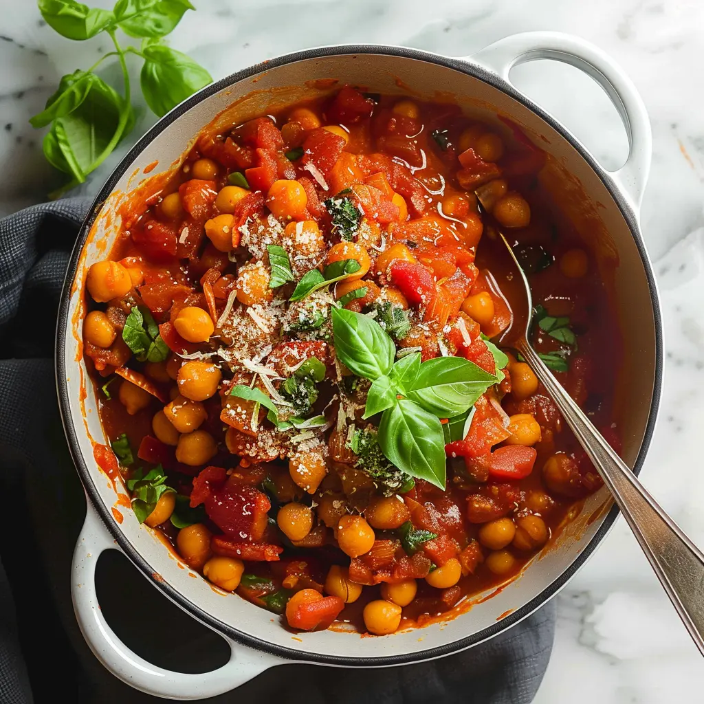 vegan chickpea tomato ragù retains